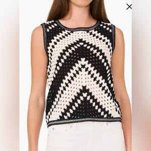 Halogen Black and White Patterned Tank Top
